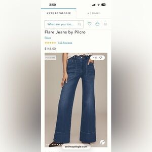 Pilcro Indigo Wide Leg Jeans